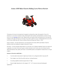Ego power plus lm2001 cordless lawn mower review. Ariens Amp Rider Electric Riding Lawn Mower Review