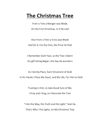 The Christmas Tree Poem By K Ross My Good Friend In Christ Jesus Christmas Tree Poem Christmas Skits Christmas Poems