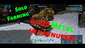 6 000 Metal In 7 Minutes Best Way To Solo Farm Metal In Ark Mobile Solo Farming Series Metal Youtube