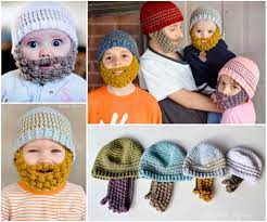 Bobble Beard Crochet Hat Pattern Easy Video Instructions Crochet Beard Crochet Hat Free Crocheted Beard Pattern