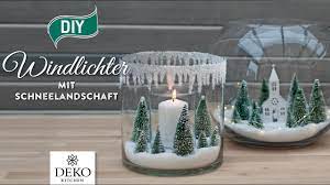Tischdeko für weihnachten selber basteln. Diy Weihnachtsdeko Windlichter Mit Schneelandschaft Selbermachen How To Deko Kitchen P Youtube