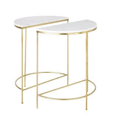 Cassettone cinque cassetti color crema lèontine maisons di monde con due comodini coordinati in ottimo stato ancora presenti sul sito ufficiale della maisons du monde. 2 Comodini In Metallo Dorato E Marmo Bianco Midtown Maisons Du Monde