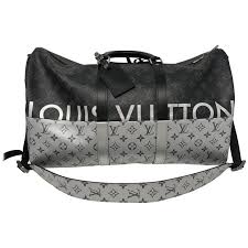 Black And White Louis Vuitton Duffle Bag Louis Vuitton Monogram Eclipse Split Keepall 50 Bandouliere Louis Vuitton Louis Vuitton Bag Louis Vuitton Monogram