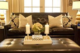 Black And White Pillows On Brown Couch Love The Pillows Black White Damask With Brown Leather Sofa Like Ours Will Match Our Rug Love The Wh Couch Decor Leather Sofa Living Room Brown Leather Couch