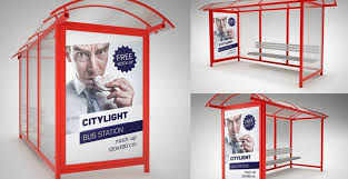 Mockup Citylight Przystanek Bus Station Mock Up