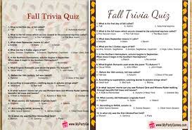 The autumn quiz includes some multiple choice trivia questions with answers to test your knowledge about this. Free Printable Fall Trivia Quiz