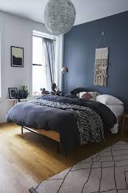 I Like The Idea Of The Dark Blue Feature Wall Behind The Bed Home Decor Bedroom Blue Bedroom Walls Blue Bedroom