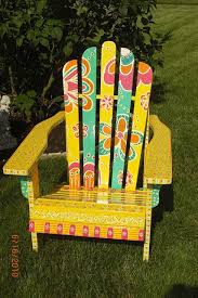 Flower Power Adirondeck Chair Funky Painted Furniture Whimsical Painted Furniture Painted Chairs