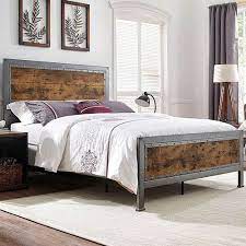 Due to the nature of this service, we cannot offer expedited shipping and. Walker Edison Furniture Co Queen Size Industrial Wood And Metal Bed Brown Bqawrw Bellacor