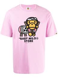 2011 a bathing ape bape baby milo chocoolate babymilo printed gloves original. Baby Milo Store By A Bathing Ape Logo Print Short Sleeved T Shirt Farfetch