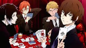 bungo stray dogs anime characters playing cards wallpaper アニメデッサン 中原中也 太宰