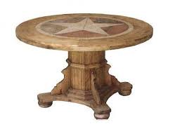 Round Rustic Dining Table With Star Inlay Real Wood Marble Cabin Lodge Handmade Rusticprimitive Eettafel Rustiek Meubilair Mexicaanse Meubels
