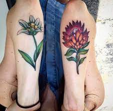 My Edelweiss And King Protea Flowers Done By Chris Hedlund At Art Realm Tattoo Austin Tx Reddit Tattoo Colorful Flower Tattoo Tattoos
