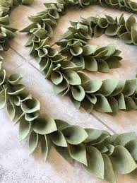 Magnolia Leaf Felt Garland Etsy In 2020 Felt Flower Garland Felt Garland Diy Leaf Garland