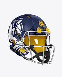 Download American Football Helmet Mockup Halfside View In Apparel Mockups On Yellow Images Object Mockups