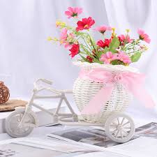 Old bicycle old bikes bike planter bicycle wedding rustic white wedding flowers rose flowers bouquet floral arrangements. Hot White Flower Basket Container Flower Plant Home Vase Wedding Bike Basket Tricycle Basket Container Home Weddding Decoration Figurines Miniatures Aliexpress