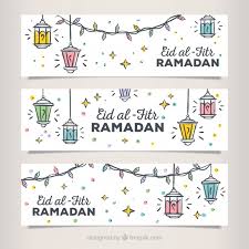 And this is also evident from the following hadith Set Von Hand Gezeichnet Eid Al Fitr Banner Kostenlose Vektor