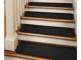 Treads make walking up and down your stairs safer because they provide both traction and padding. Set Of 15 Adhesive Carpet Stair Treads Black 9 In X 36 In Newegg Com