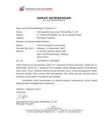 Surat Keterangan Kerja Indopolling Network Surat Nama