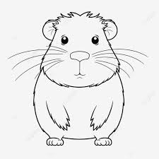 Coloring Picture Of A Hamster Outline Sketch Drawing Vector, Wing Drawing, Ring Drawing, Hamster Drawing PNG and Vector with Transparent Background for Free Download