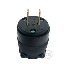 Black Rubberized Straight Blade Plug For Creative Cables Custom String Lights