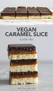 Vegan Caramel Slice Amy Le Creations Recipe Vegan Caramel Slice Vegan Dessert Recipes Vegan Caramel
