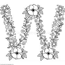 Floral Alphabet Letter W Coloring Pages Getcoloringpages Org Alphabet Coloring Coloring Letters Alphabet Coloring Pages