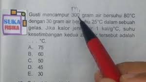 Contohnya, sebuah wadah pencampuran akan menyerap kalor sebesar hasil kali antara massa, kalor jenis dan juga kenaikan pada suhu wadah. Kalor Soal Asas Black Suhu Campuran Fisika Youtube
