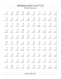 The Multiplying 1 To 12 By 6 And 7 F Math Worksheet Multiplication Worksheets Multiplication Facts Worksheets Math Multiplication Worksheets