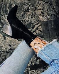 Black Ankle Boots Outfit Tumblr Shoes Wheretoget Fashion Boots Fishnet Tights