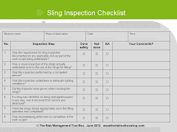 Sling safety inspection record manufacturer: Sling Inspection Audit Checklist