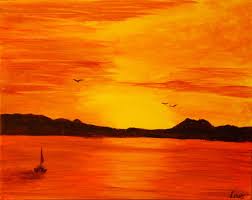 Coucher De Soleil Sur La Mer Coucher De Soleil Soleil Dessin Coucher De Soleil Mer