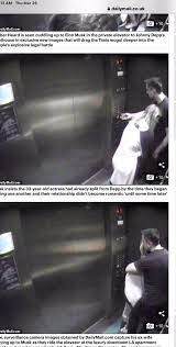 Cctv recordings from the elevator of johnny depp's private penthouse show heard in a swimsuit cuddling up to elon musk. M M80664354 Twitter