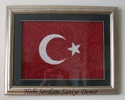 Quilling Kagit Kivirma Teknigi Ile Yaptigim Turk Bayragi Projem Hobi Demir