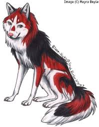 Red Black Anime Wolf Drawing Anime Animals Anime Wolf