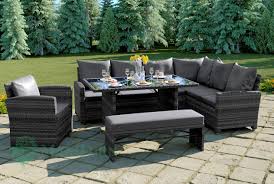 Osp home furnishings hastings rattan club chair with sled base, grey. Miami Right Hand Corner Sofa Rattan Garden Furniture Dining Set With B Casa Maria Designs