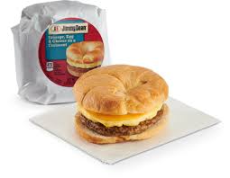 Salty sausage, cooked eggs, and liquid cheese come cool in a grilled muffin for a tea sandwich. Jimmy Dean Butcher Wrapped Sausage Egg Cheese Croissant 4 9 Oz Tyson Food Services