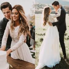 Wedding Dresses Long Sleeves A Line Simple Bridal Gown Lace Tulle Plus Size 2019 Ebay Simple Bridal Gowns Beach Wedding Dress Boho A Line Bridal Gowns