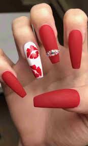 I imagine chilling on a. 90 Cute And Easy Valentine Day Nails Acrylic Art Designs Ideas With Red Hearts Topbestlife Com Red Nail Art Designs Red Acrylic Nails Red Nail Art