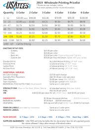 price list usa tees