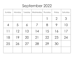 Calendar For September 2022 Free Calendar Su