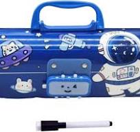 SHIVOM Password Lock Pencil Box with Mirror, Multi-Layer Stationery Organizer, Suitcase Design Case for Students (Astronaut - Blue) : Amazon.in: Toys ...