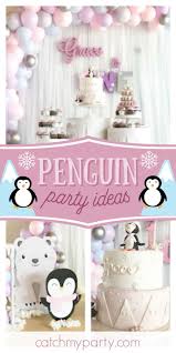 Birthday Party Themes For Adults Unique Penguins Birthday Arctic Penguin Party Catch My Party In 2020 Penguin Birthday Party Girls Birthday Party Themes Penguin Themed Birthday Party