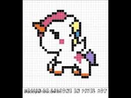 A l'aide des carreaux d'une feuille quadrillée, la technique consiste à compter le nombre de carreaux sur un modèle pour reproduire le même schéma. Dessin De Licorne En Pixel Art Youtube