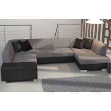Canapé convertible gris pour votre maison. Meuble De Salon Canape Canape Panoramique Gris Et Noir Kasalinea