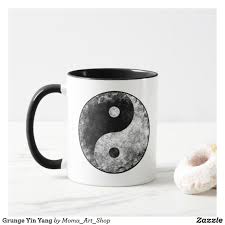 Grunge Yin Yang Mug Mugs Custom Mugs Ceramic Mugs