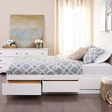 If you have a small bedroom—or closets that are bursting at the seams—the concept of a storage bed is probably one that appeals to you. Amazon Com Prepac Mate S Platform Storage Bed With 6 Drawers Queen White Furniture Decor
