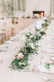 Garland Centerpiece Long Table Centerpiece Blush Wedding At Monarch Beach Resort Florals By Jenn Long Table Centerpieces Wedding Table Wedding Centerpieces