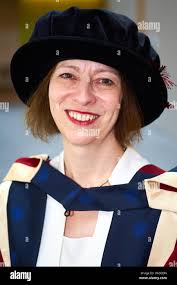 Joanna Simons, former county council chief executive, pictured at Oxford  Brookes University after collecting an honourary degree Stock Photo