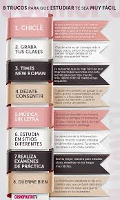 8 Trucos Para Que Estudiar Sea Muy Facil Trucos Para El Estudio Metodos De Aprendizaje Formas De Estudiar